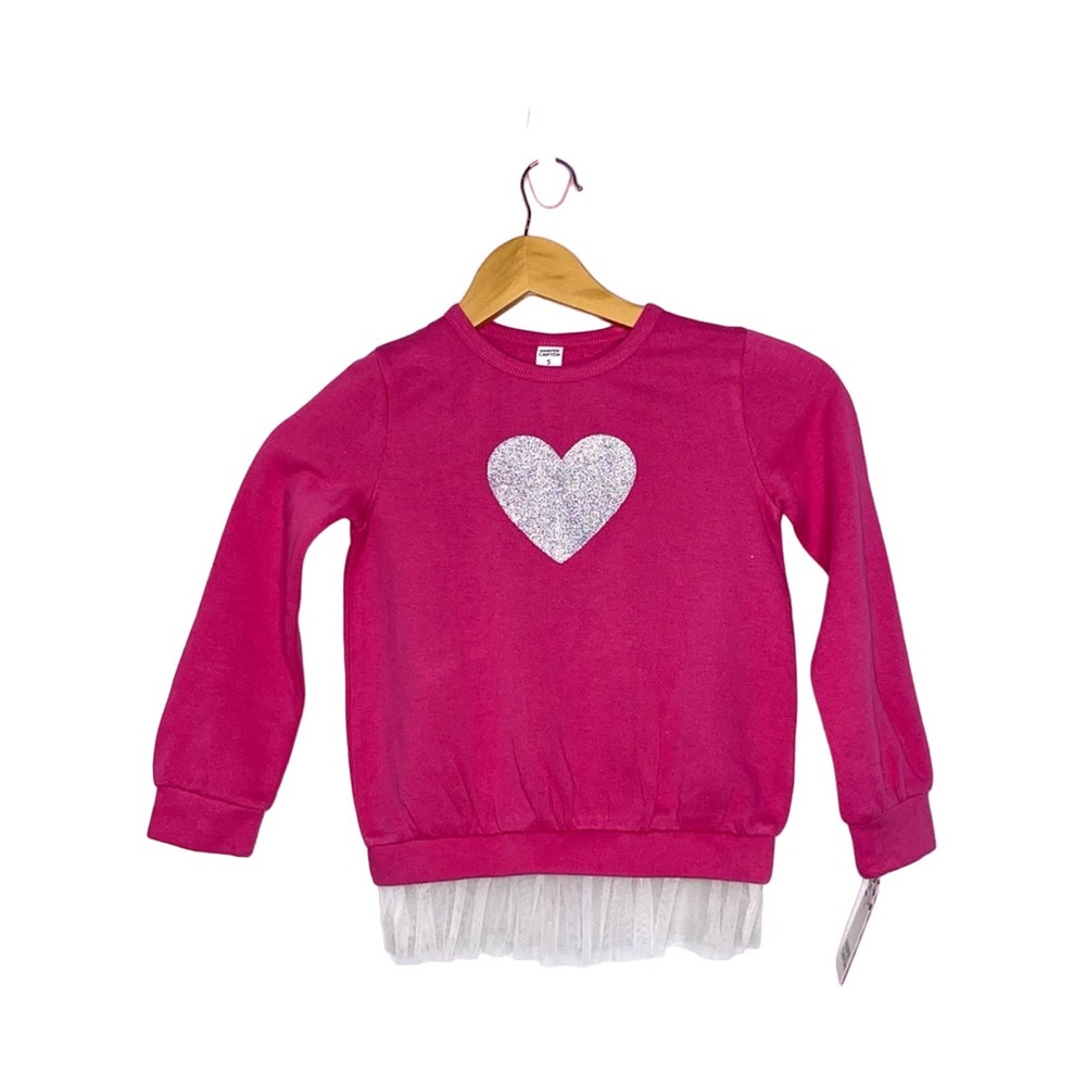 Harper Canyon Sweatshirt Girls Size 3 Tunic Heart Pink NWT *